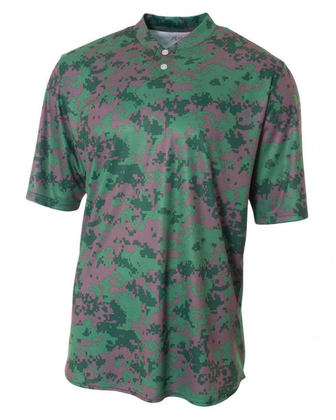 A4 Two-Button Camo Baseball Jersey (N3263)